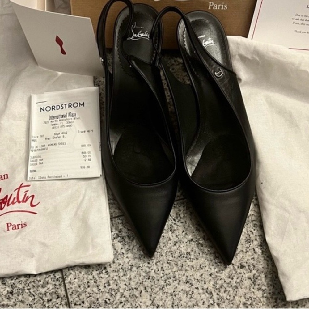 Nordstrom Black Pointed Slingback Heels